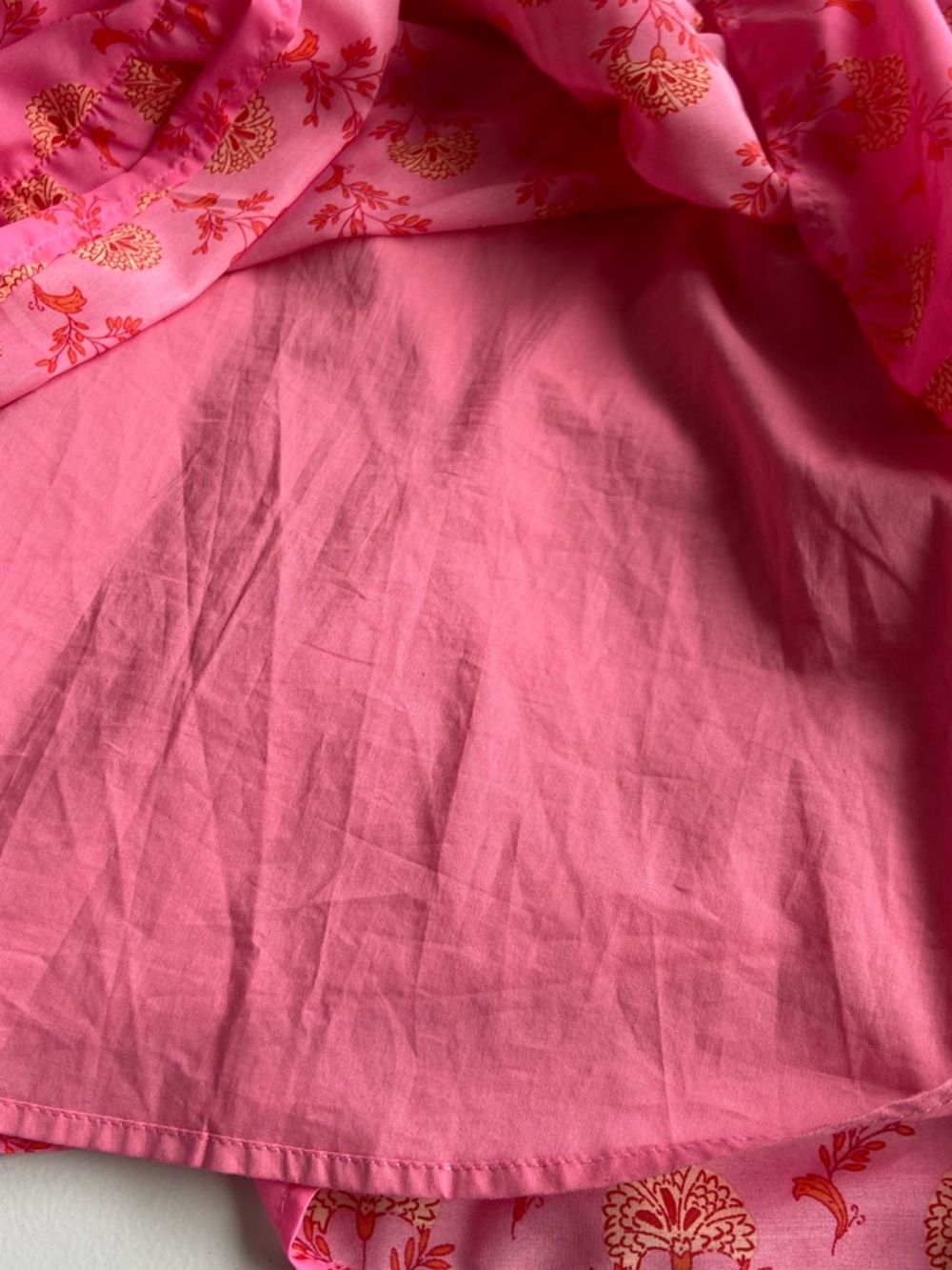 J. Marie Ella Ann Split Neck Peter Pan Collared Dress Pink Floral Tiered Medium - Picture 8 of 10